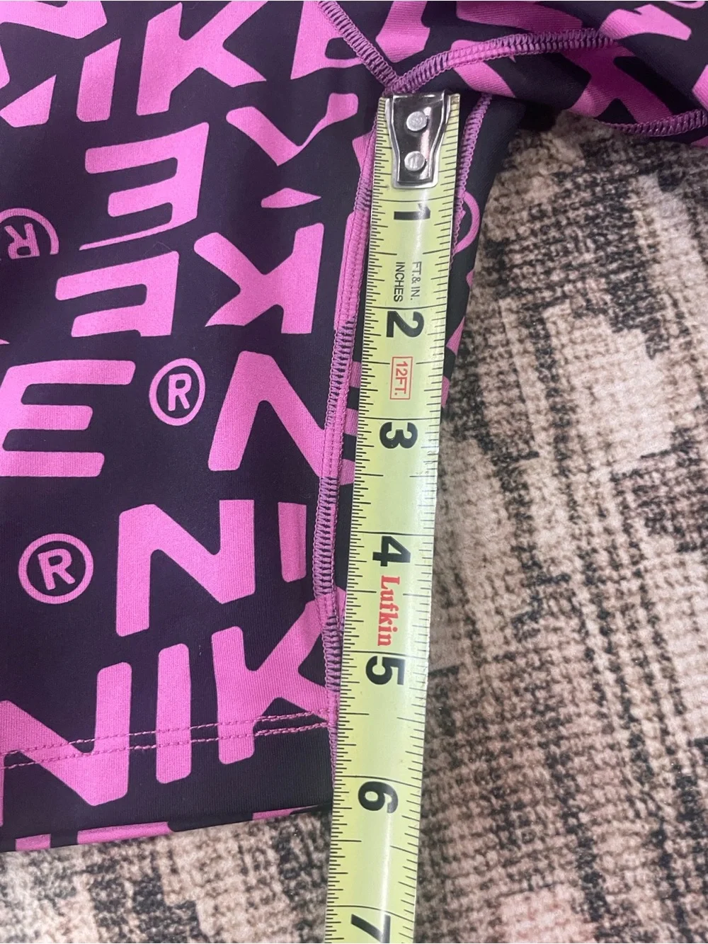 Nike Black Bike Shorts with Pink Allover Logo Print